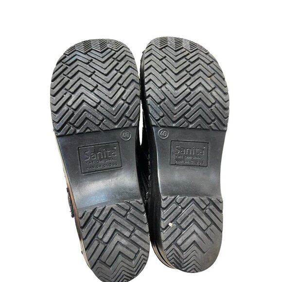 Sanita Danish Clogs Dark Green Snake Print Leather Shoes Size EU 40 US 9 /9.5 - Picture 5 of 8